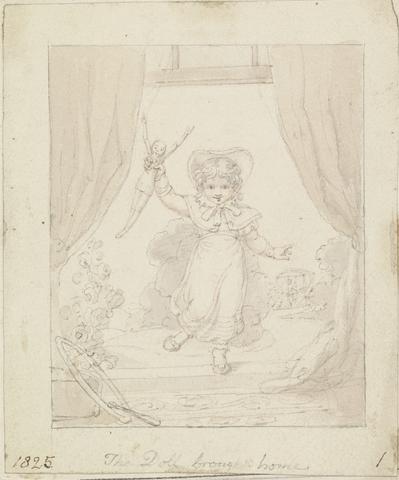 Edward Francis Burney Illustration for The New Doll: The Doll brought Home