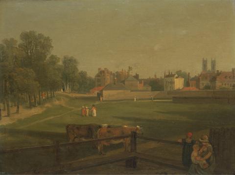 George Arnald A Western View of part of Westminster and Bird Cage Walk taken from the Mill House...,