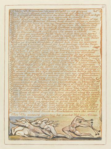 William Blake Jerusalem, Plate 21, "O Vala! O Jerusalem...."