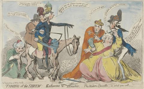 James Gillray Taming of the Shrew. Katharine and Petruchio - The Modern Quixotte, or, What You Will