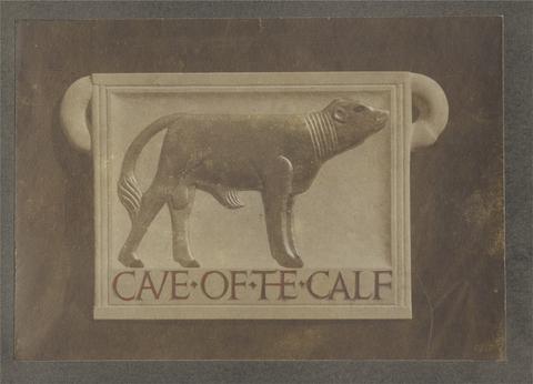 Eric Gill Original Drawing over his Photograph for "Cave of the Golden Calf"