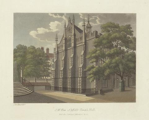 unknown artist South West View of Middle Temple Hall