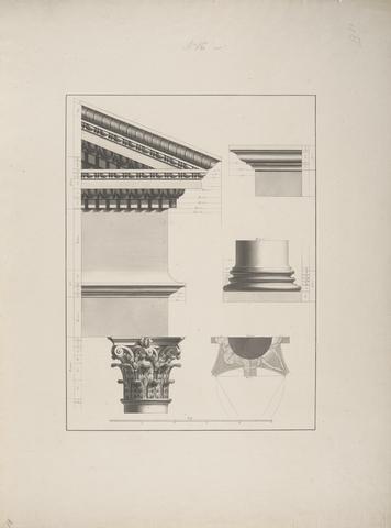 James Bruce Architectural Details of Pedestal Column and Entablature and Pediment Makther