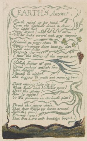 William Blake Songs of Innocence and of Experience, Plate 35, "Earth's Answer" (Bentley 31)