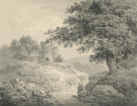 Julius Caesar Ibbetson Landscape with a Ruined Tower