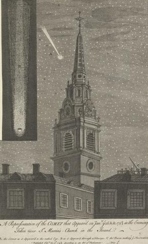 unknown artist Sketch of a Comet near St. Martins Jan 26 etc. 1743/4