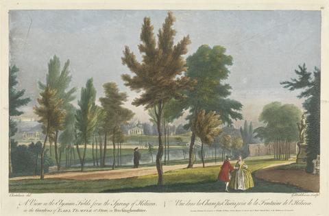 George Bickham A View in the Elysian Fields, from the Spring of Helicon in the Gardens of Earl Temple at Stow, in Buckinghamshire