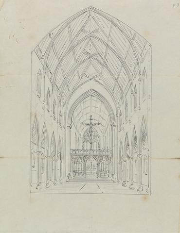 Augustus Welby Northmore Pugin Sketch of the Interior of a Gothic Church