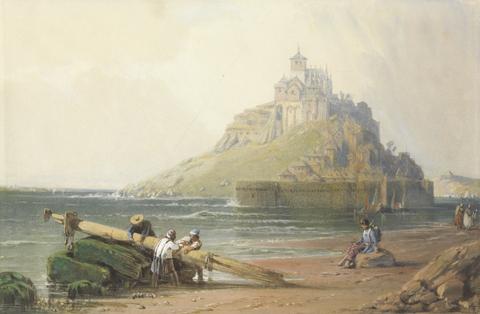 William Wyld View of Mont St. Michel with Figures on the Beach