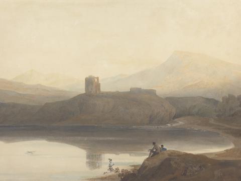 John Varley Llanberis Lake, with Castle Dolbadern