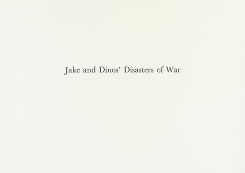 Jake Chapman Jake and Dinos's Disasters of War, Colophon