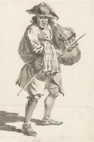 Paul Sandby RA London Cries: A Man with a Bundle, Old Clothes