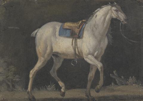 Jacques-Laurent Agasse Saddled Gray Horse Walking