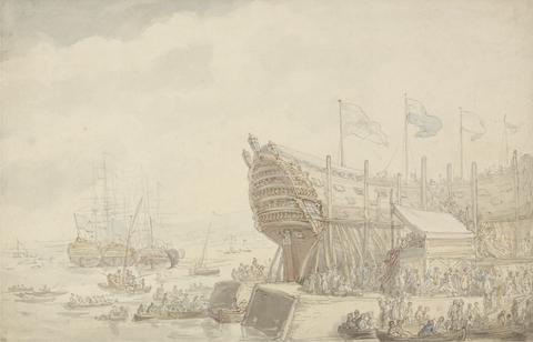 The Launching of H.M.S. 'Hibernia' 1804