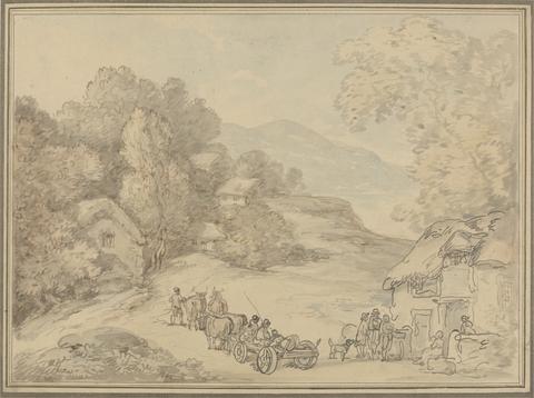 Thomas Rowlandson A Village in a Hilly Landscape