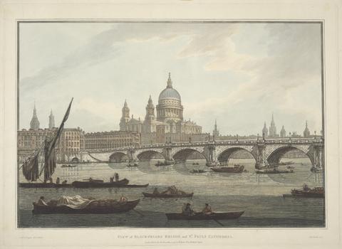 Joseph Constantine Stadler A View of Blackfriars Bridge and St. Paul's Cathedral