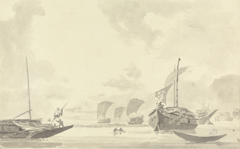Samuel Davis Boats on the Hoogley [Hooghly] River