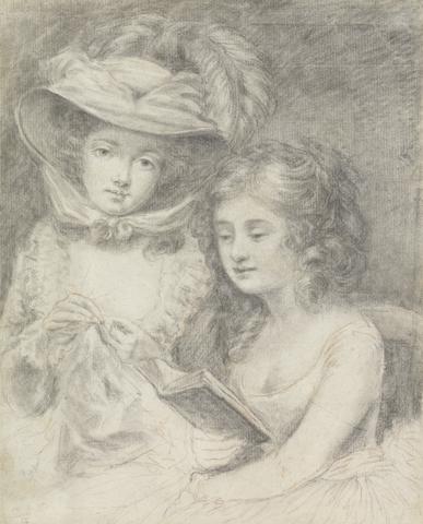 unknown artist Study of a Woman Sewing and a Girl Reading