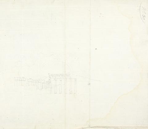 James Bruce No. 22 sketch of temple at Baalbec and Palmyra