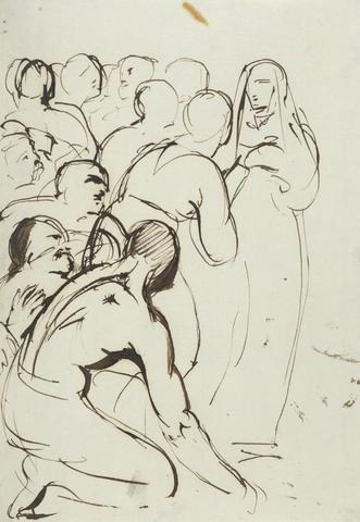 Benjamin Robert Haydon Study of a Group of Figures, Kneeling and Standing