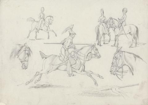 Henry Thomas Alken "Scraps", No. 8: Scenes of a Lancer and Other Cavalry