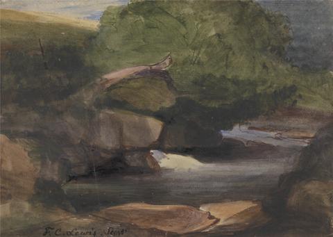 Frederick Christian Lewis the Elder Trees and a Rocky Stream