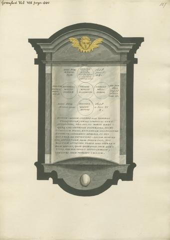 Daniel Lysons Memorial to Honoria Cason, Nathaniel, Thomas, Hannah and Honoria White from Greenford Church