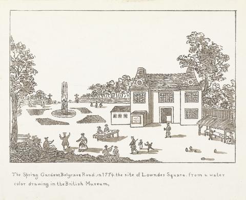 unknown artist The Spring Gardens, Belgrave Road in 1774