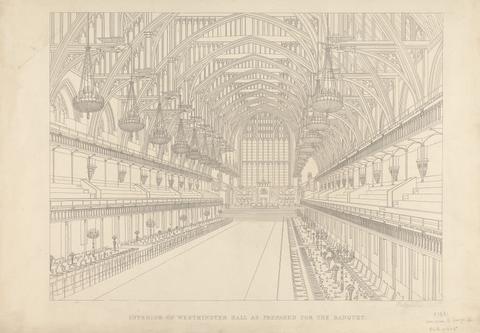 B. Winkles Interior of Westminster Hall as Prepared for the Banquet