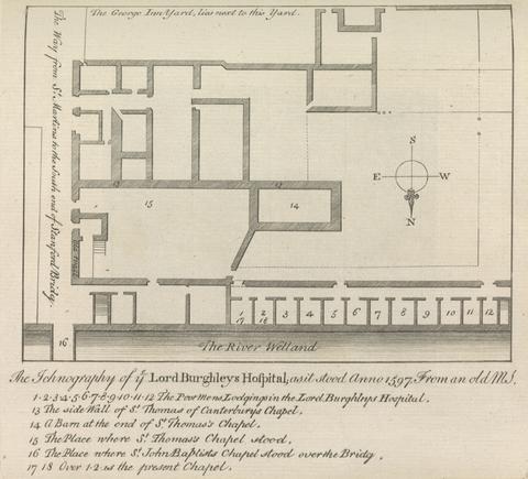 unknown artist The Ichonography of ye Lord Burghleys Hospital; as it stood Anno 1597, from an old manuscript; page 50 (Volume One)
