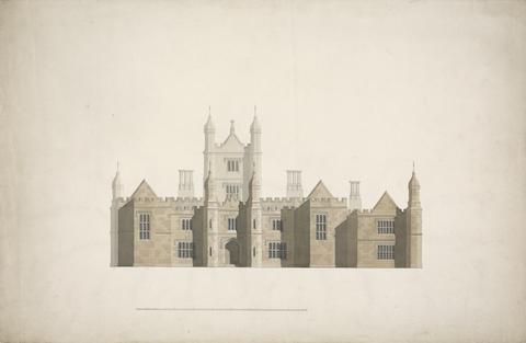 William Wilkins Elevation of a Proposed Design for Cambridge Colleges