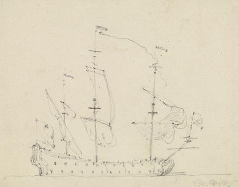 Willem van de Velde the Younger A Three Mast Warship