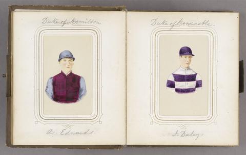  Album of carte de visite photographs of British jockeys.
