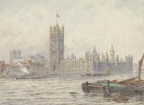 unknown artist Houses of Parliament from the River
