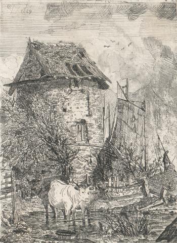 Alfred Stannard Old Tower with Castle Watering