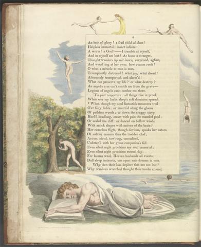 William Blake Young's Night Thoughts, Page 4, "What, though my soul fantastick measures trod"