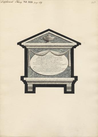 Daniel Lysons Memorial to John Crofts, from Ealing Church
