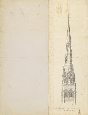 Augustus Welby Northmore Pugin St. Giles' Catholic Church: Elevation of the Steeple