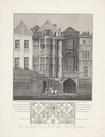 Richard Sawyer View of the Front of Sir Paul Pindar's House on the West Side of Bishopsgate Street