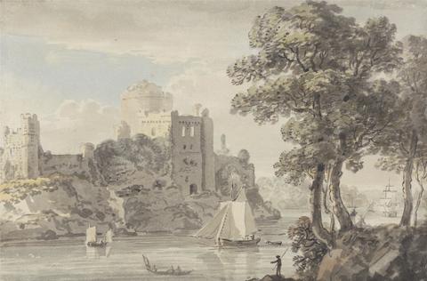 Paul Sandby RA A Castle on a River