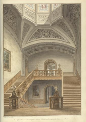 John Buckler FSA View of the Staircase at Longleat House, Wiltshire; the Seat of the Marquis of Bath