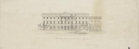 Thomas Cundy Design for Grosvenor House, London: Elevation towards Grosvenor Street