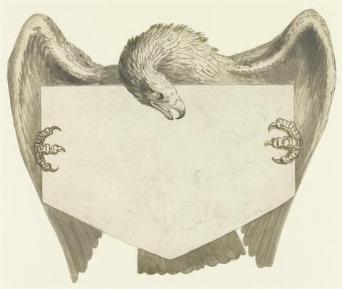 Design for a Cartouche: an Eagle Holding a Shield