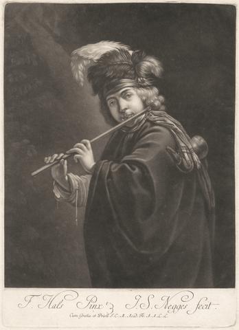 Johann Simon Negges Boy Playing a Flute