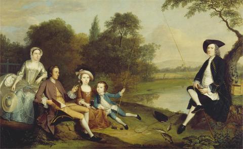 Arthur Devis Portrait of a Family, Traditionally Known as the Swaine Family of Fencroft, Cambridgeshire