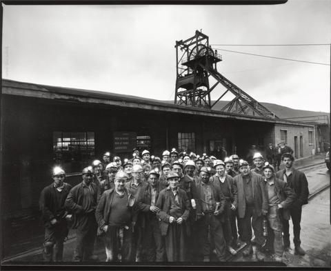 Coal miners outside mine