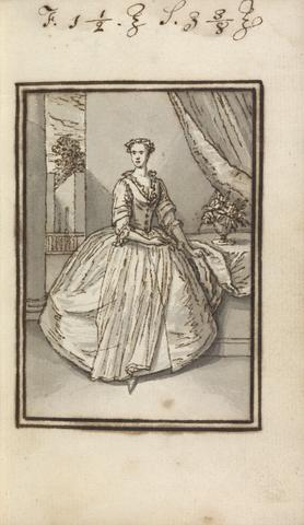 Thomas Bardwell Full-length Portrait, Woman Standing, Holding a Rose