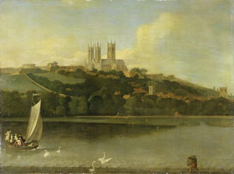 A View of the Cathedral and City of Lincoln from the River