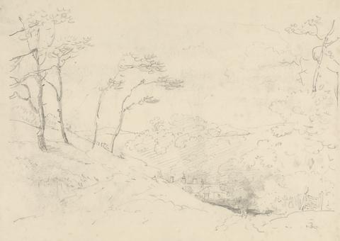 Capt. Thomas Hastings Sketch of Trees and Hills above the Barton Farm House, Isle of Wight