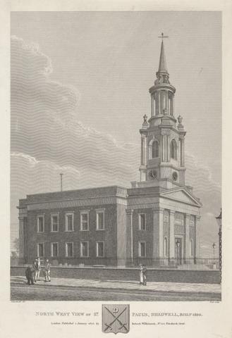 unknown artist North West View of St. Paul's Shadwell, Built in 1820